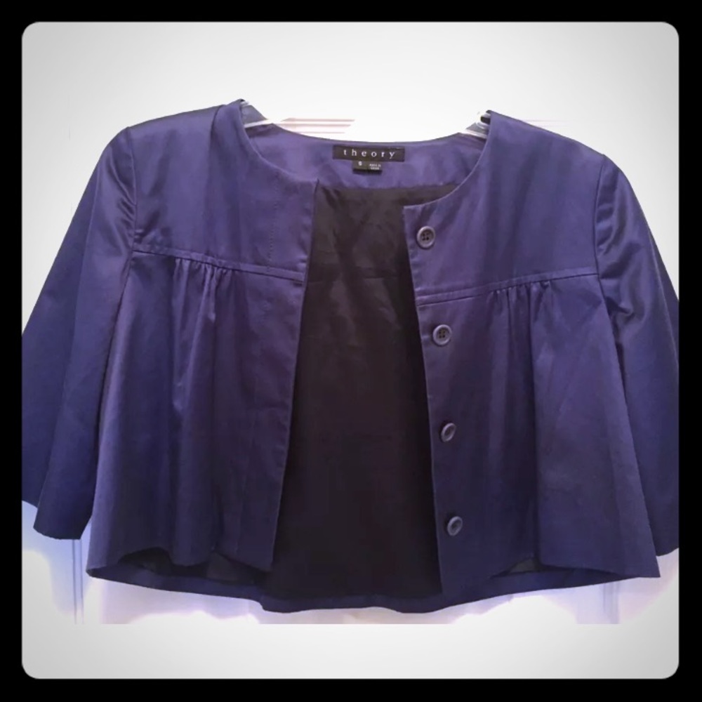 Theory Dress Satin Shrug Blue Small